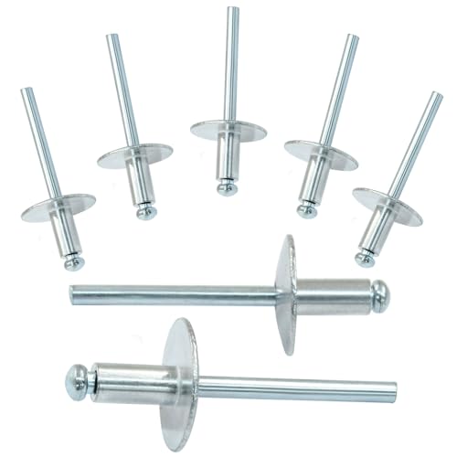 Aluminum Blind Rivet 3/16" x 3/8", 100 Pcs - size: 3/16" x 3/8"