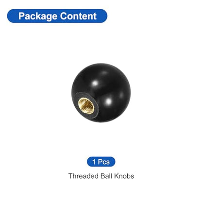 uxcell Threaded Ball Knobs, M5 Female Thread Thermoset Ball Knob 20mm Dia Round Operation Ball Handles with Copper Insert for Machine Lever Handle, Black - color: Black, size: M5x20mm