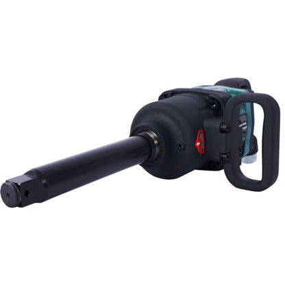 Industrial 1 Inch Air Impact Wrench with 38mm & 41mm Sockets - Heavy Duty Pneumatic Drive for Truck, Tire, and Equipment Repair, 1900 ft-lbs Max Torque, 3-Speed Forward/Reverse, 12.0 cfm, Green
