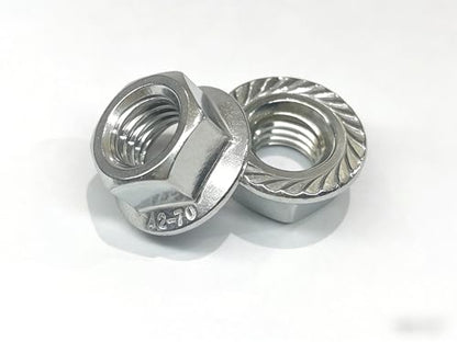 80 Pcs M5x0.8mm Serrated Flange Nuts DIN6923 Hex Lock Nuts 304 Stainless Steel Plain Finish Full Thread for Industrial Construction Fasteners - size: M5x0.8mm, 80 pcs
