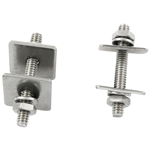 TAODAN 4Sets Square Gasket Bolt Sleeve 304 Stainless Steel Fully Threaded Rod 1/4x2 Inch with Nuts for Structural Anchoring and Fastening Screws