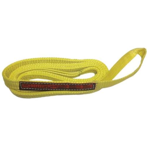 EET2-901-6 Type 4 Heavy Duty Nylon Twisted Eye and Eye Web Sling, 2 Ply, 3200 lbs Vertical Load Capacity, 6' Length x 1" Width, Yellow
