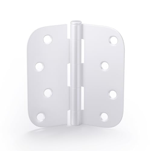 12 Pack Goldenwarm 4 inch White Exterior Door Hinges, 5/8" Radius Corners - color: White