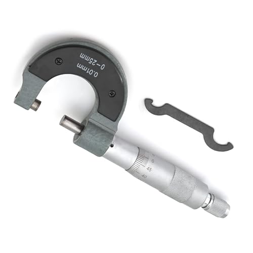 Utoolmart Professional Premium Outside Micrometer Metal Precision 0.004mm Graduation Precision Machinist Tool 50-75mm Measuring Range 1pcs (0-25mm) - size: 0-25mm