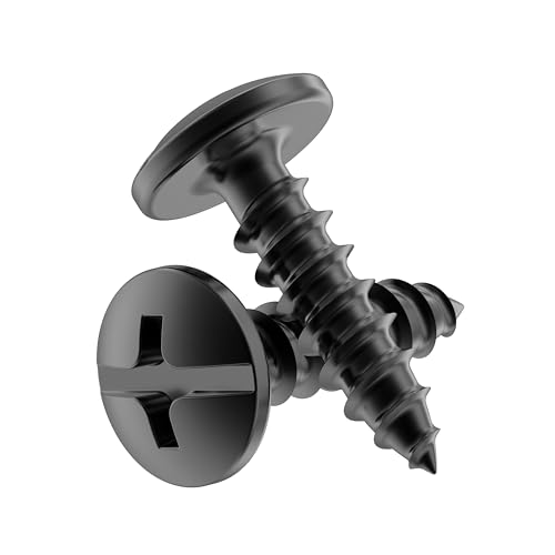 #8 x 5/8" Flat Black Phillips-Slotted Truss Head Wood Screws - Pack of 25 - Heat-Treated Steel - TH858-SBL - color: Flat Black