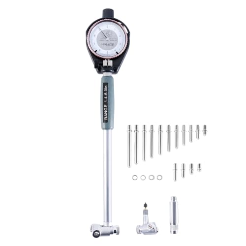 Accusize Dial Bore Gauge Set, 1.4-6 in Range, 0.0001 in Grad. - size: Dial Indication: 0-0.05" x .0001"