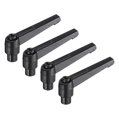 uxcell 4pcs Clamping Lever Adjustable Handles M8 Metric Female Thread Level Handle Hand Knobs Quick Release Black for Lathe Machinery - size: M8