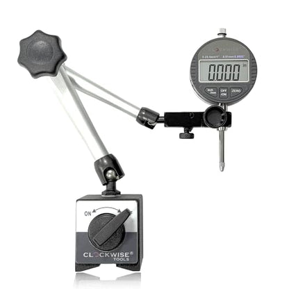 Clockwise Tools Digital Indicator with Magnetic Base Holder Stand, DIBR-0105 0-1 Inch/25.4mm, Inch/Metric Conversion, Auto Off - style: DIGR0105; 0-1"/25.4mm with Magnetic Base