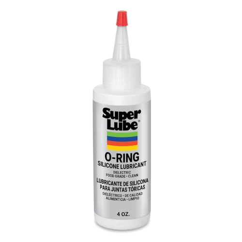 Super Lube O-Ring Silicone Lubricant - Waterproof Silicone & Rubber Seal Grease - Heat Stable Lubricant & Oxidation Protection - Food Grade H1 Grease - Clear - Bottle - 4 oz (56204)