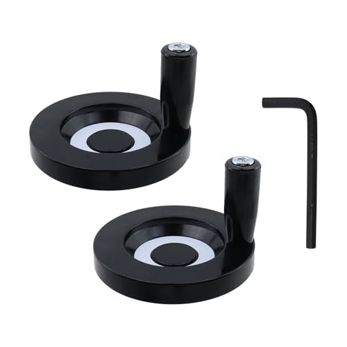 2 Pcs Black 3.94"/100mm Wooden back corrugated Hand Wheel - style: 2 Pcs 100mm Dia.×10mm Hole Dia.(with Allen Wrench)
