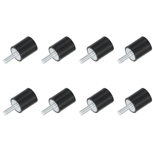 uxcell M6 Thread Rubber Mounts, Vibration Isolators, Cylindrical Shock Absorber with Studs 20 x 25mm 8pcs - size: M6x20x25mm