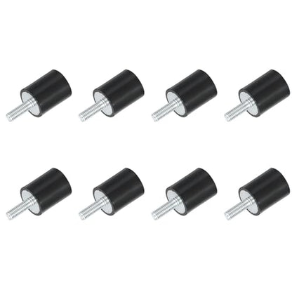 uxcell M6 Thread Rubber Mounts, Vibration Isolators, Cylindrical Shock Absorber with Studs 20 x 25mm 8pcs - size: M6x20x25mm