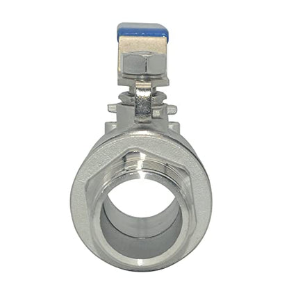 1Pcs 1-1/2 Inches Ball Valve - Full Port Heavy Duty Male NPT (MNPT) X Female NPT (FNPT) Thread with Long Handle Switch,Stainless Steel 304 for Water, Oil, and Gas,1000WOG - size: 1-1/2''