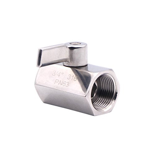 DERNORD Stainless Steel Mini Ball Valve NPT Thread Female (3/4" Female&Female) - size: 3/4 Inch, style: Pack of 1