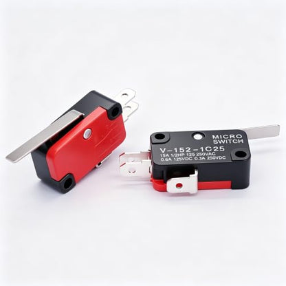 Twidec/6Pcs Micro Limit Switch Short Straight Hinge Lever Arm SPDT Snap Action Switch for Arduino V-152-1C25 - style: V-152-1C25