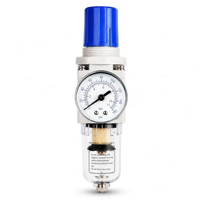 BLCH 1/4" NPT Air Compressor Regulator - Air Pressure Regulator, Air Dryer AW2000-02 Manual Drain Poly Bowl Gauge 0-160 PSI 5μm Brass - size: AW2000-02
