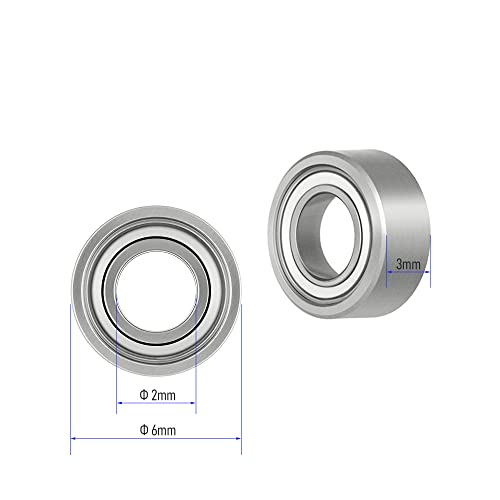 692ZZ 10 PCS Miniature Deep Groove Ball Bearing 2×6×3mm Double Metal Shielded Ball High Speed Bearing 440 Stainless Steel P0 Z2 Bearing for Industrial Machine,Power Tools - size: 692ZZ Size 2×6×3mm
