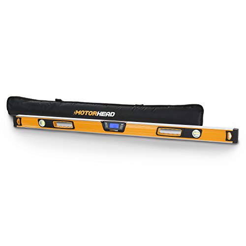 MOTORHEAD 48-Inch 0°-360° SMART DIGITAL Level, LCD Screen, Audible Alerts, Water, Dust & Shock Resistant, Magnetic Bottom, Includes Bag, High-Visibility, Solid-Milled Aluminum, USA-Based Support - size: 48"