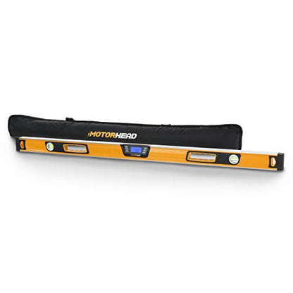 MOTORHEAD 48-Inch 0°-360° SMART DIGITAL Level, LCD Screen, Audible Alerts, Water, Dust & Shock Resistant, Magnetic Bottom, Includes Bag, High-Visibility, Solid-Milled Aluminum, USA-Based Support - size: 48"