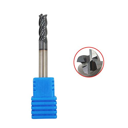 3/16" Carbide Square End Mill, HRC 45 Deg Single End 4 Flute AlTiN Coating Mill Bits (1, 3/16) - size: 3/16 in
