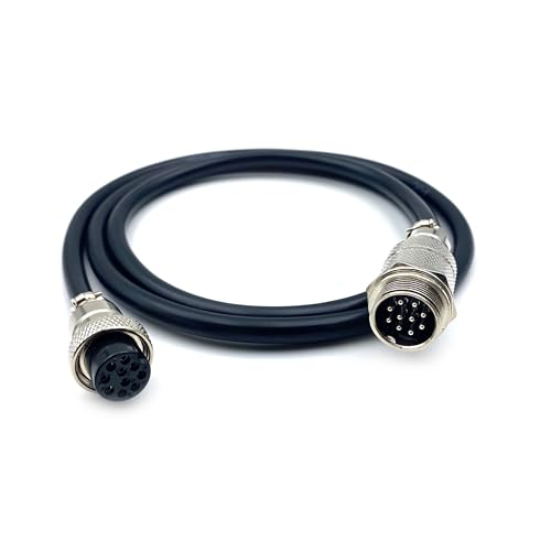 3.28 ft GX20 10 Pin Male to Female Cable, GX20 10Pins Female to Male Head Aviation Cordset Electrical Connector Panel Mount Circular Metal Adapter Cordset for Ships 5A 200V 20AWG (1meter) - size: GX20 10Pin