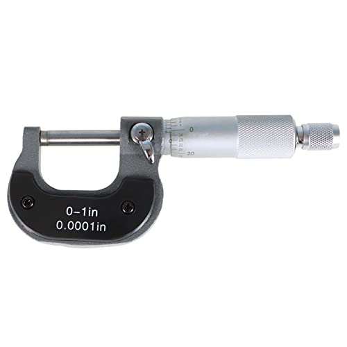 waltyotur U-Shaped Outer Micrometer 0-1 Inch with Carbide Tip Accuracy 0.0001 Inch Suitable for Precision Measurement Work with Box - size: 0-1 Inch