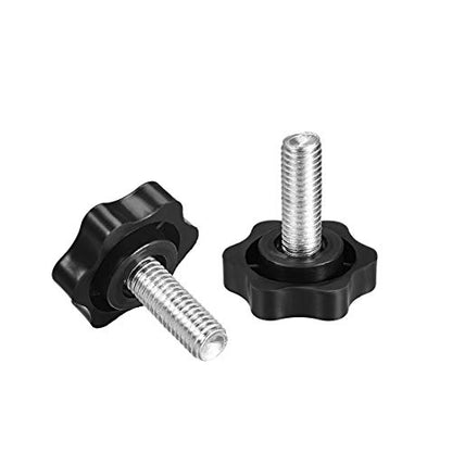 uxcell 2pcs 38mm Dia Plum Hex Shaped Grips Star Knob M10 x 25mm Male Thread - size: M10x25mm
