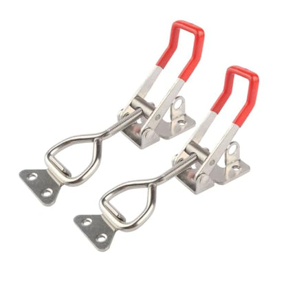 4003 Toggle Latch Clamp, 304 Stainless Steel Adjustable Toggle Latches With Lock Hole, 1320Lbs Holding Capacity Heavy Duty Toggle Clamp For Locking Freezer Door, Storage Boxes, 2Pcs