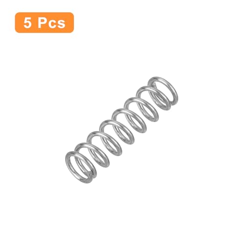 uxcell 5Pcs Compression Spring, Wire Diameter 0.039", OD 0.28", Free Length 0.98" 304 Stainless Steel Coil Mechanical Compressed Spring, Silver - size: 0.039" x 0.28" x 0.98"