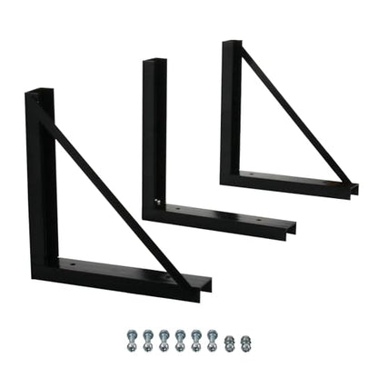 3 PCS 18 x 18 Inch Black Welded Structural Steel Mounting Brackets - size: 18"x18" Welded-3PCS