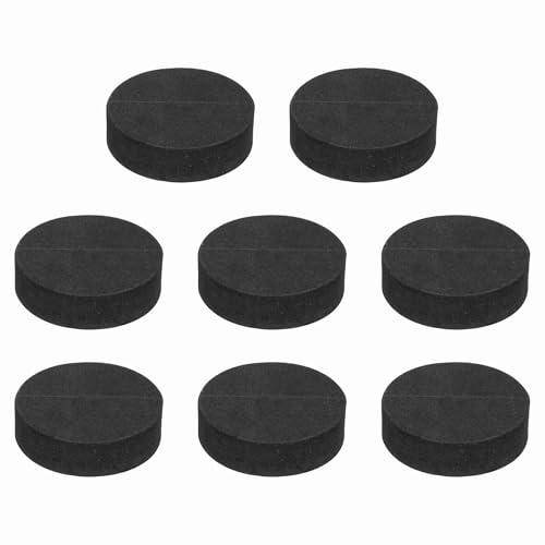 MECCANIXITY 8 Pcs Single Sided Speaker Isolation Feet Pads, 50mmx15mm Non Slip Foam Shock Absorption Base Pad Amplifier Stand Feet Mat for Speaker HiFi Home Theater Sound System, Black - size: 50mmx15mm
