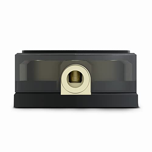 DS18 DB1030 Distribution Ground Block - 1 x 0GA in/ 3 x 0GA Out, Nickle Plated Internal Materials, High-Strength Heat Resistant Plastic Housing, Oversized Screws for Secure Connections (1 in 3 Out) - size: Single, style: 1X0GA in - 3X0GA Out