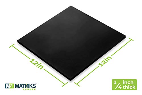 MATNIKS Neoprene Rubber Sheet, Heavy Duty, High Grade 60A, Black, 12x12-Inch by 1/4-inch Thick (+/- 5%) for Plumbing, Gaskets DIY Material, Supports, Leveling, Sealing, Protection, Abrasion, Flooring - size: 1/4-inch by 12in x 12in