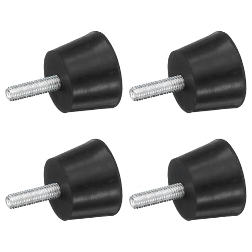uxcell 4Pcs Thread Adjustable Levelling Feet, 1.18" x 0.79" Rubber Furniture Feet with M6 x 20mm Studs for Table Chair Feet Floor Protector, Black - size: 1.18" x 0.79", M6 x 20mm