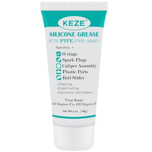 KEZE 92003 Silicone Grease with PTFE,Teflon-Based Lubricant Silicon Grease Tube for Machine Automotive Rubber Seals 3D Printer Plastic Gear Parts Sliding Door Window Track,Plumbing Faucet O Ring 1 oz - color: Sillicone Grease with PTFE, size: 1 oz