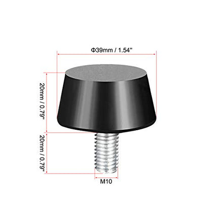 uxcell 38 x 20mm Conical Rubber Mount,Vibration Isolators,Shock Absorber with M10 x 20mm Threaded Studs 4pcs