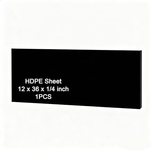 HDPE Sheet 1/4-12" x 36" High Density Polyethylene Sheets with Protective Film 1/4 Thick HDPE Plastic Sheet Board Solid Plastic Block for Flat Panel DIY Projects Machining Home (Black) - color: Black, size: 12“x36"x1/4"