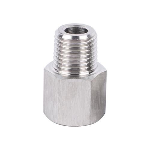 Stainless Steel M10*1 Female x 1/8" NPT Male Adapter Pressure Gage - size: M10*1 Female x 1/8" Male NPT