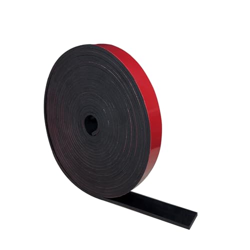 Adhesive Neoprene Rubber Strips 1" Wide x 1/8" Thick x 20' Long for Gasket - size: 1" Wide x 1/8" Thick x 20' Long