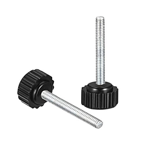 uxcell M4 x 30mm Metric Male Thread Knurled Clamping Knobs Black 4 Pcs - size: M4 x 30