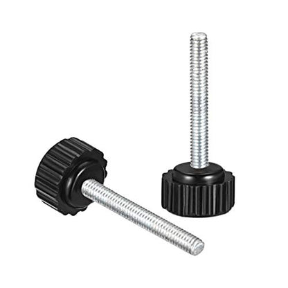 uxcell M4 x 30mm Metric Male Thread Knurled Clamping Knobs Black 4 Pcs - size: M4 x 30