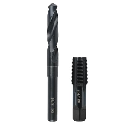 3/8-18 NPT Pipe Tap and 37/64" drill Set,Hand Threading Plumbing Tap Set - size: 3/8"-18 NPT Tap, 37/64" Drill