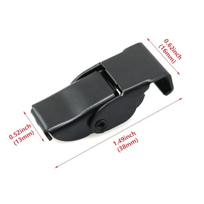HJGarden 2PCS 40x16mm Black Stainless Steel Draw Toggle Buckle Spring Loaded Hook Type Box Latch for Maintenance Welding Fixtures Aircraft Case Securing