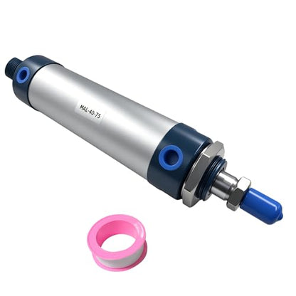 CG WEITENG Pneumatic Mini Pneumatic Cylinder MAL Single Rod Aluminum Double Acting Pneumatic Cylinder 40mm Bore 75mm Stroke(MAL40x75) - color: MAL-40 mm, size: 75 mm