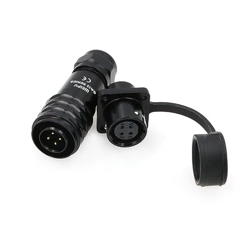 SZRMCC WEIPU SA12 4Pin Waterproof Connector 12mm Push Pull Solder Aviation Wire Connector Male Plug Female Socket for Automotive Industrial Electrical (4 Pin 5A) - size: 4 Pin 5A