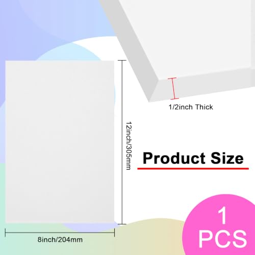 White ABS Plastic Sheet 8" x 12" x 1/2"(12.7MM) Thick White Rigid Thermoplastic Sheet (Upgrade Surface) 0.50Inch Flexible High Tensile ABS Moldable Plastic Panel for Crafts, DIY, Signs - color: White, size: 8" x 12" x 1/2"