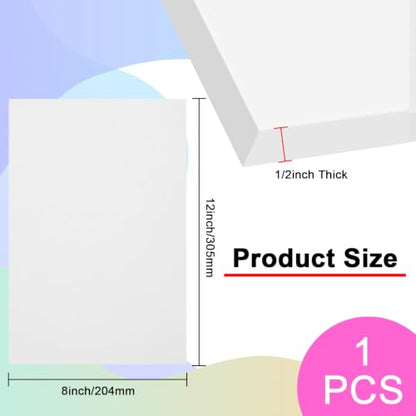 White ABS Plastic Sheet 8" x 12" x 1/2"(12.7MM) Thick White Rigid Thermoplastic Sheet (Upgrade Surface) 0.50Inch Flexible High Tensile ABS Moldable Plastic Panel for Crafts, DIY, Signs - color: White, size: 8" x 12" x 1/2"