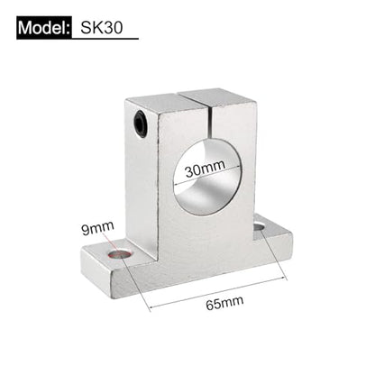 uxcell 4pcs SK30 Aluminum Linear Rod Rail Shaft Support for 30mm Diameter Shaft, Linear Motion Rail Guides Mounting Bracket with Wrench for CNC Machine, 3D Printer, Automation Equipment - size: SK30