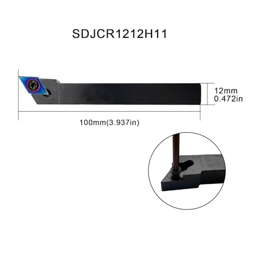 DCMT32.51Coated Carbide Inserts with DJCR1212H11 Lathe Turning Tool Holder - size: SDJCR1212H11+DCMT11T304