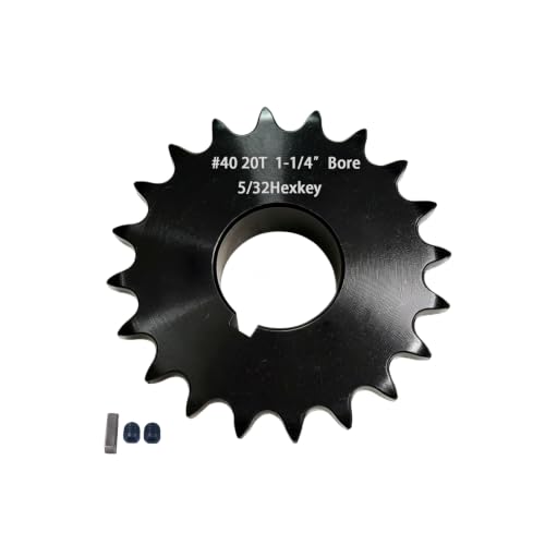 #40 Sprocket 20T 1-1/4" Bore Hardened Black Oxide - size: 20 teeth, style: 1-1/4" in bore